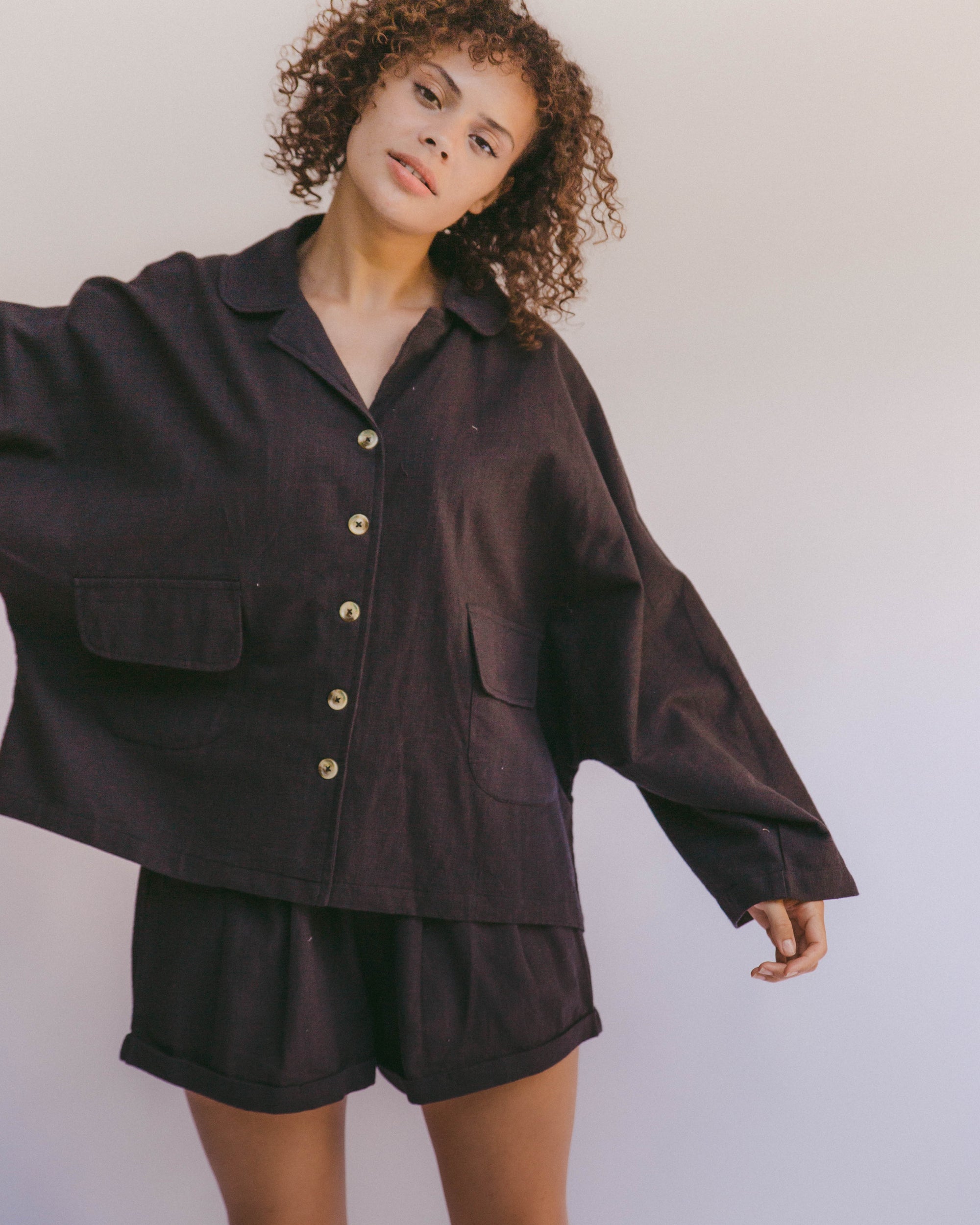The Lullaby Club lounge set was designed with comfort in mind. Featuring an oversized fit they can be worn effortlessly from bed to beach.