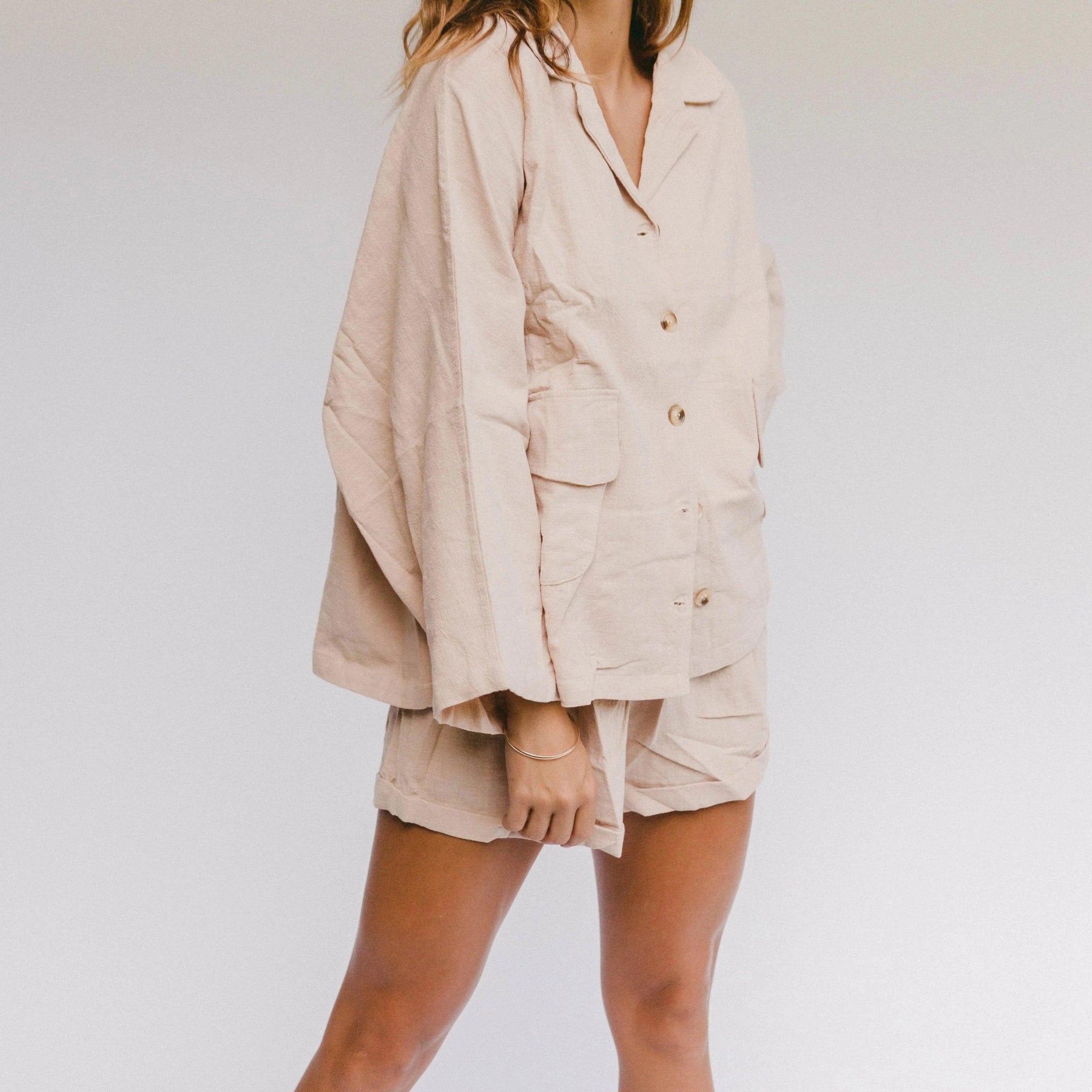 Oversized loungewear made from soft yet durable fabrics. They feel softer with every wash. Our fabric is hypoallergenic, moisture wicking and adjusts to your body temperature to stay cool in the summer and warm in the winter which makes it a great choice for any time of the year.