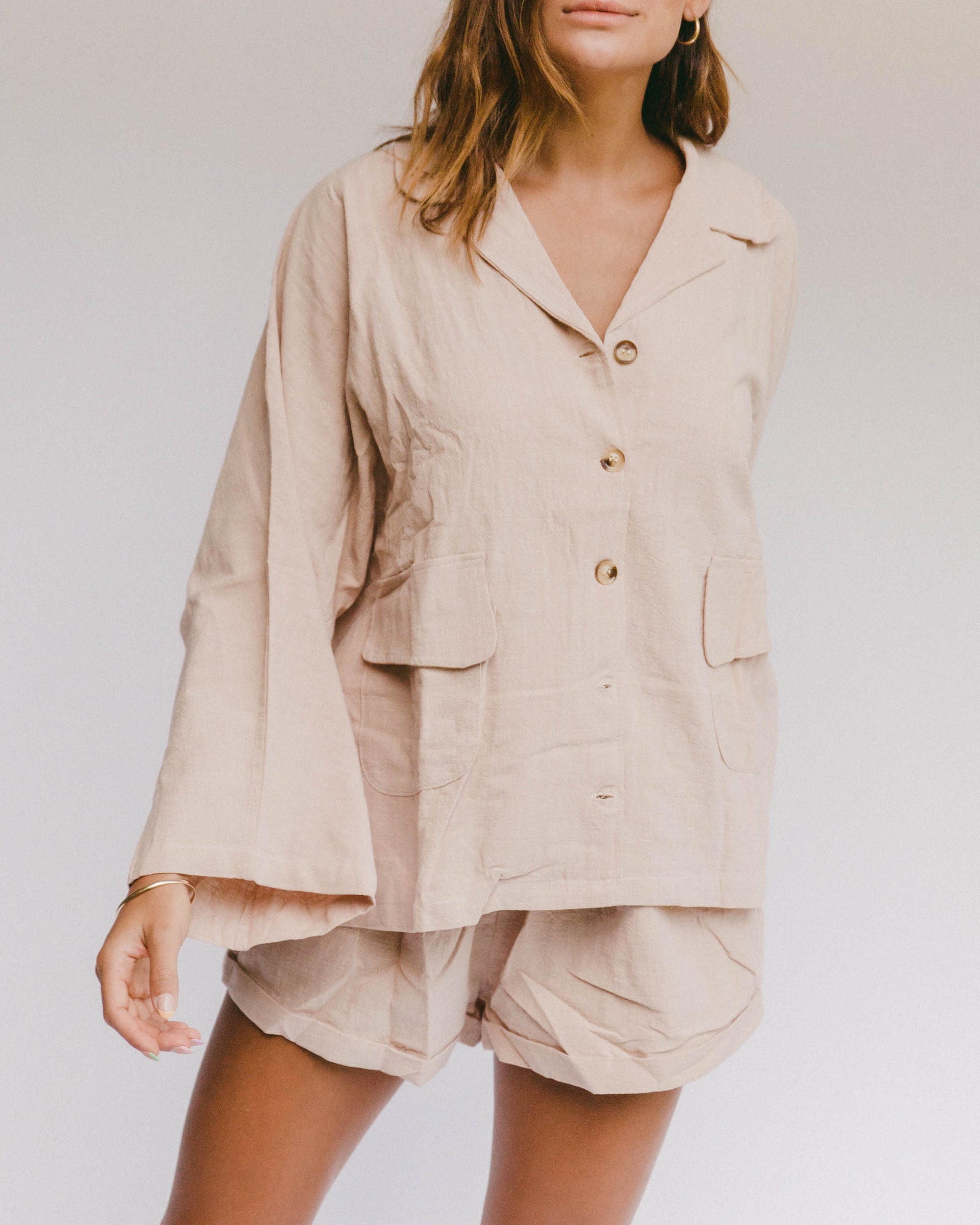 Oversized loungewear made from soft yet durable fabrics. They feel softer with every wash. Our fabric is hypoallergenic, moisture wicking and adjusts to your body temperature to stay cool in the summer and warm in the winter which makes it a great choice for any time of the year.