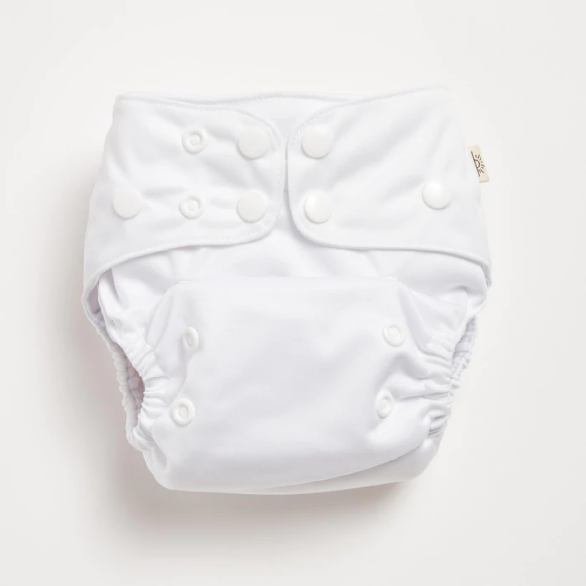 A Snow White 2.0 Modern Cloth Nappy by EcoNaps on a white background.